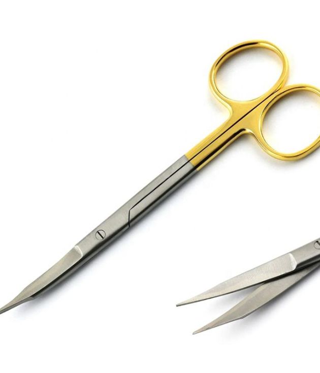 Goldman Fox Scissor With Tungsten Carbide Insert 13cm High Quality General Surgical Instruments Tissue Suture Super Cut Scissor