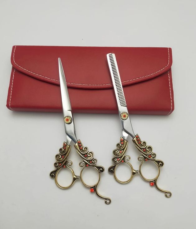 Professional 2-Piece Hair Cutting & Thinning Scissor Set Premium 440C Stainless Steel Barber Shears