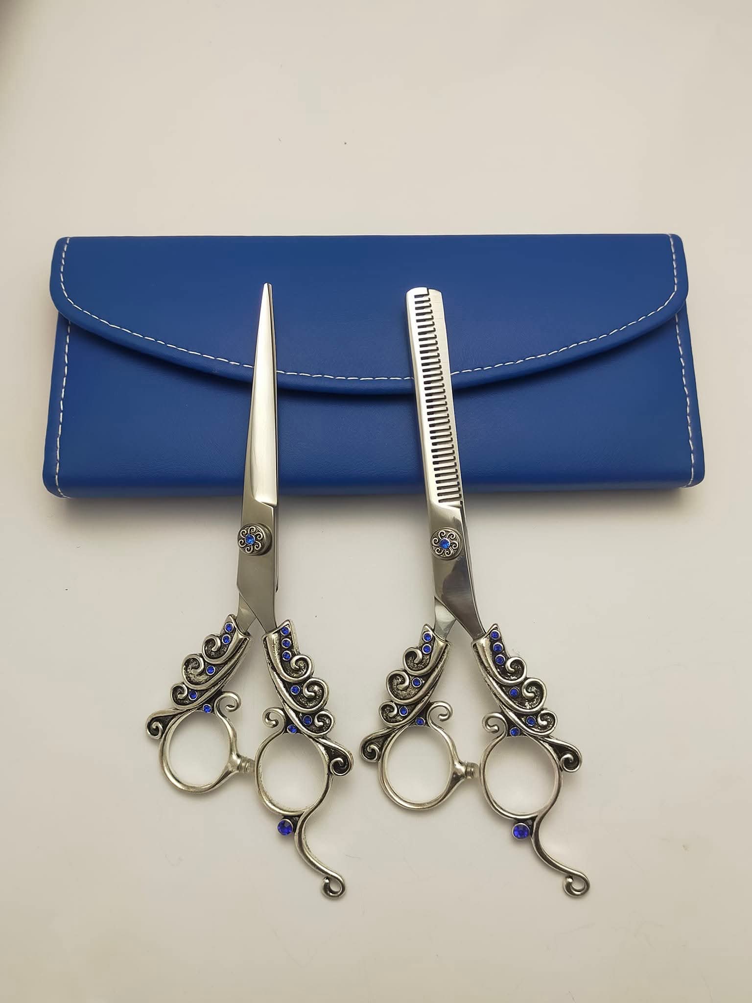Professional 2-Piece Hair Cutting & Thinning Scissor Set Premium 440C Stainless Steel Barber Shears - Image 2
