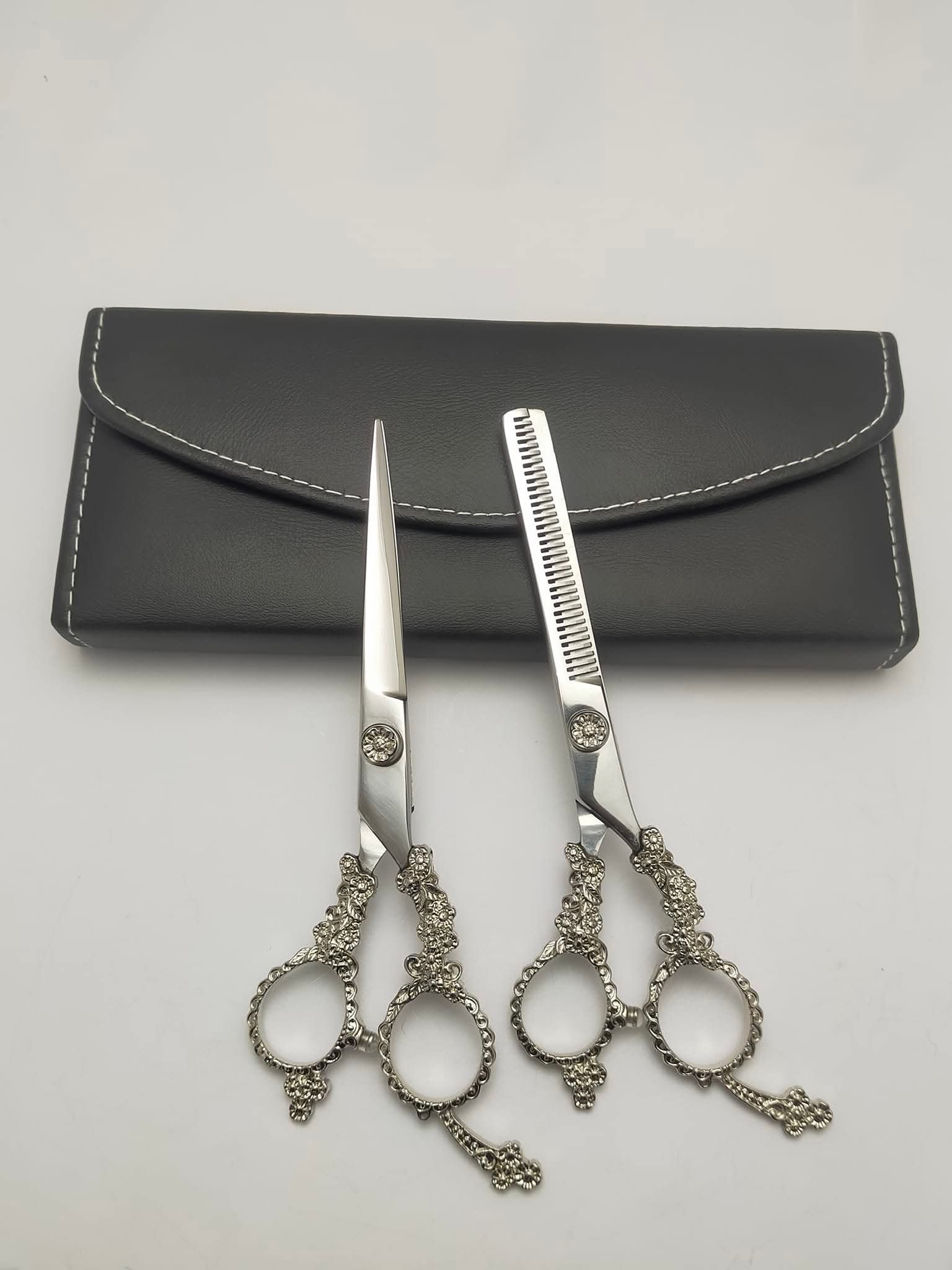 Professional 2-Piece Hair Cutting & Thinning Scissor Set Premium 440C Stainless Steel Barber Shears - Image 3