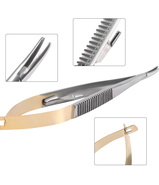 Castroviejo Micro Needle Holder with Tungsten Carbide TC German Stainless Steel