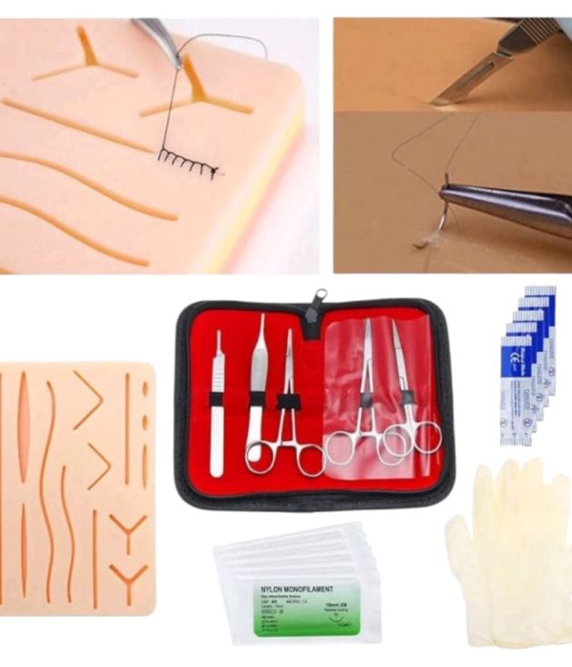 Complete Medical Student Suture Practice Kit with Silicone Pad & Tools