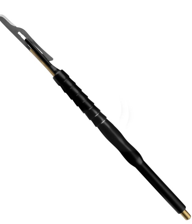 PUSH Button Ejection Scalpel Handle | Black Coated Ergonomic Round Handle Surgical Instruments