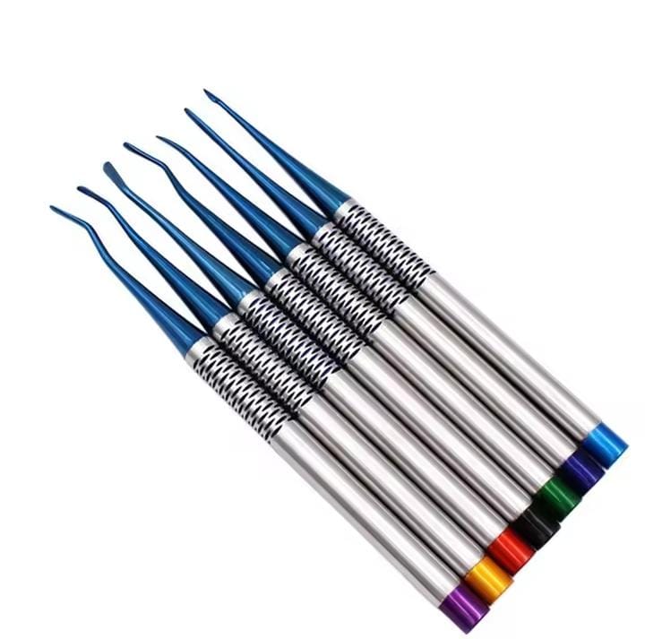 Dental Proximators PDL Luxating Root Elevators Set of 7 Precise Periotomes Tips with Color-Coded Handles