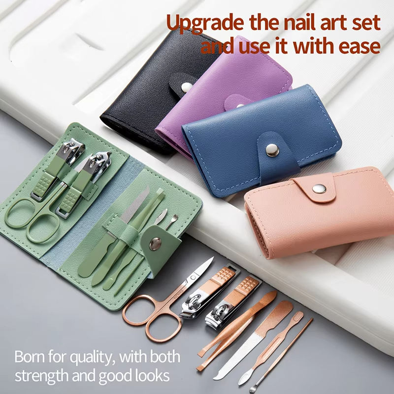 7 in 1 Nail Clipper Kit Nail File Scissors Carbon Steel Manicure Pedicure Care Set With PU Case - Image 3