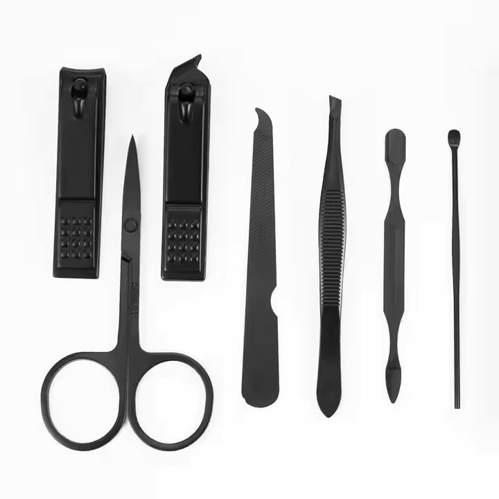 Custom Logo Stainless Steel Professional Portable Nail Care Kit with 7-in-1 Nail Clipper for Travel Use - Image 2