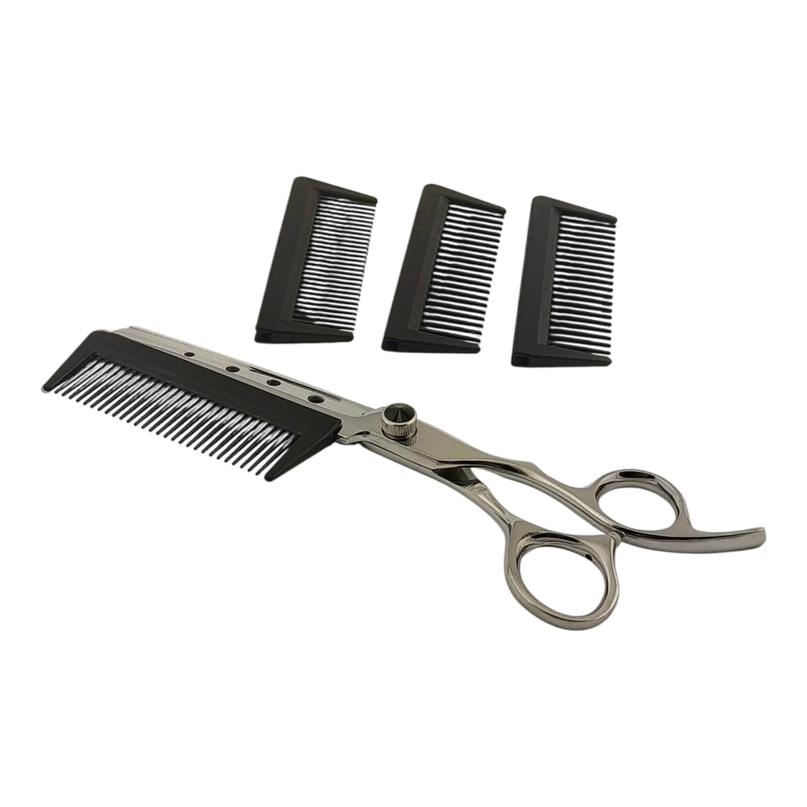 Professional Stainless Steel Razor Comb Hair Trimming Scissor Kit Interchangeable Blades Grooming Shear Barber Tool