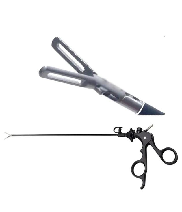 Laser Surgical Professional Laparoscopic Monopolar Grasping Forceps Fenestrated Jaw Electrosurgical Laparoscopy Instrument CE ISO 9001 ISO 13485 Certified