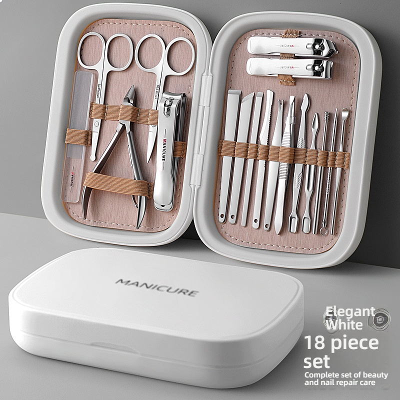 Professional 18PCS Manicure & Pedicure Tool Set Stainless Steel Nail Clipper Kit Travel Manicure Pedicure Tool Set Box Packed - Image 6
