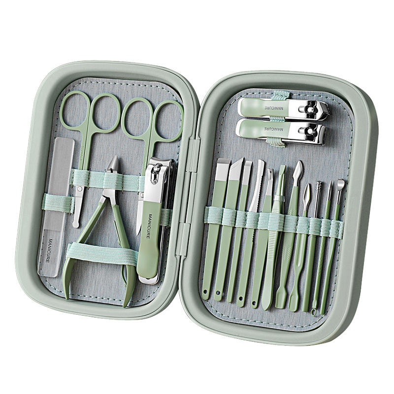 Professional 18PCS Manicure & Pedicure Tool Set Stainless Steel Nail Clipper Kit Travel Manicure Pedicure Tool Set Box Packed