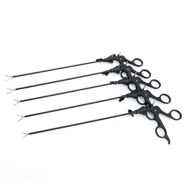 QNQ Microsurgery Equipment Reusable Plastic Steel Laparoscopy Instruments Manual Powered Curved Scissors Grasper Maryland CE - Image 4