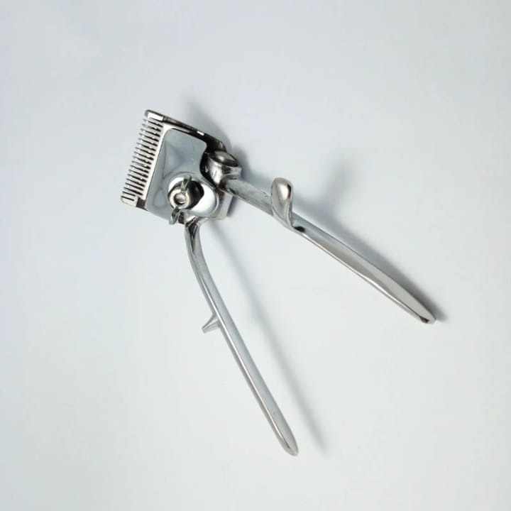Professional Manual Hair Clipper Vintage Mechanical Stainless Steel Hand Trimmer Barber Grooming Tools