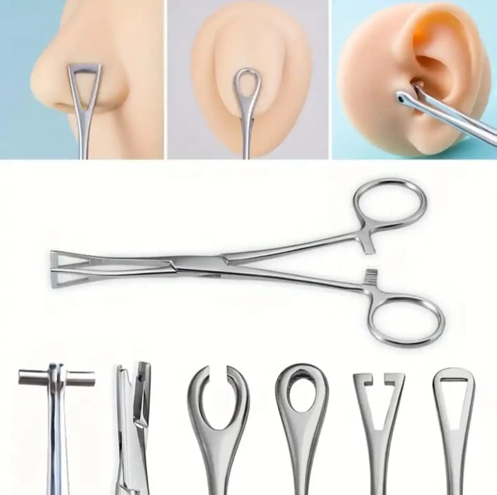 Laser Surgical Professional Stainless Steel Body Piercing Forceps - Slotted & Pennington Clamp Set (CE & ISO Certified) - Image 2