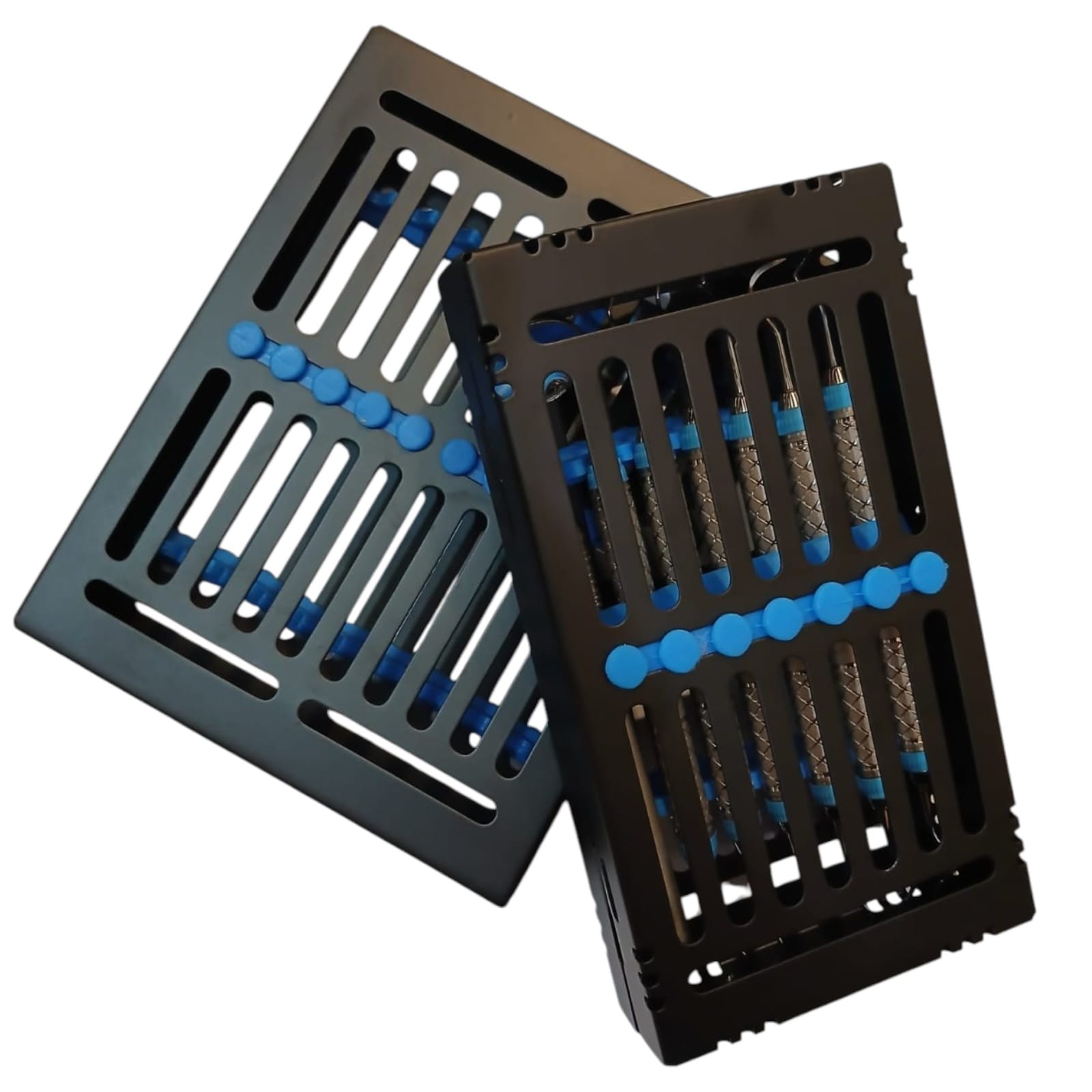 Laser Surgical Professional Dental Diagnostic Hygiene Instrument Set with Sterilization Cassette Rack Premium Stainless Steel Dental Mirror, Scalers, Explorers Periodontal Probes Kit (7 Pcs Set) 9001-13485 - Image 3
