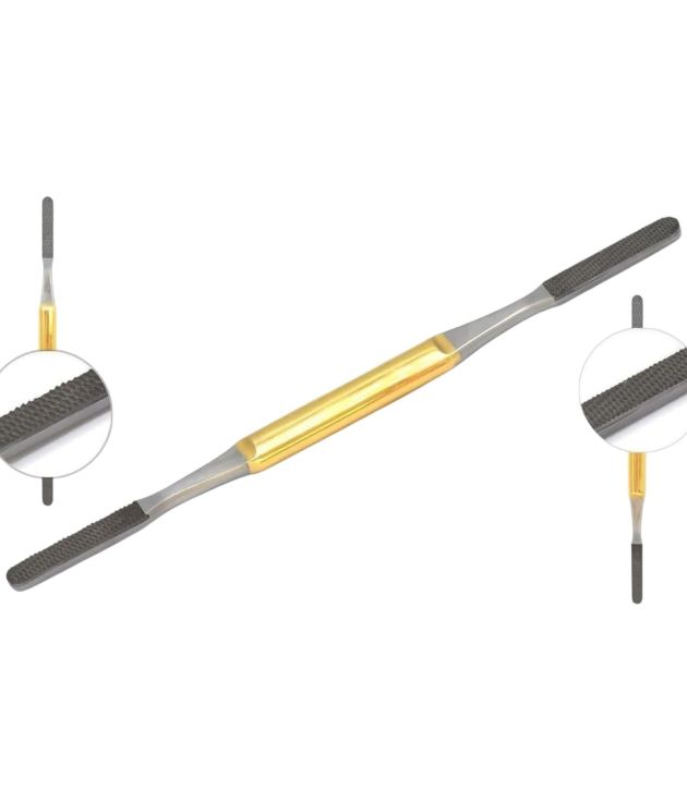 Professional TC Fomon Double Ended Nasal Rasp Tungsten Carbide Inserts Gold Plated Handle Rhinoplasty Plastic Surgery Instruments