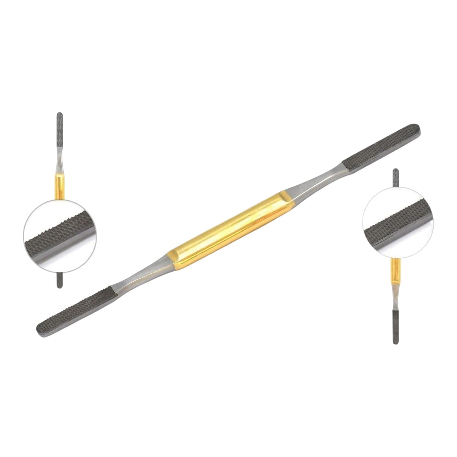 Professional TC Fomon Double Ended Nasal Rasp Tungsten Carbide Inserts Gold Plated Handle Rhinoplasty Plastic Surgery Instruments